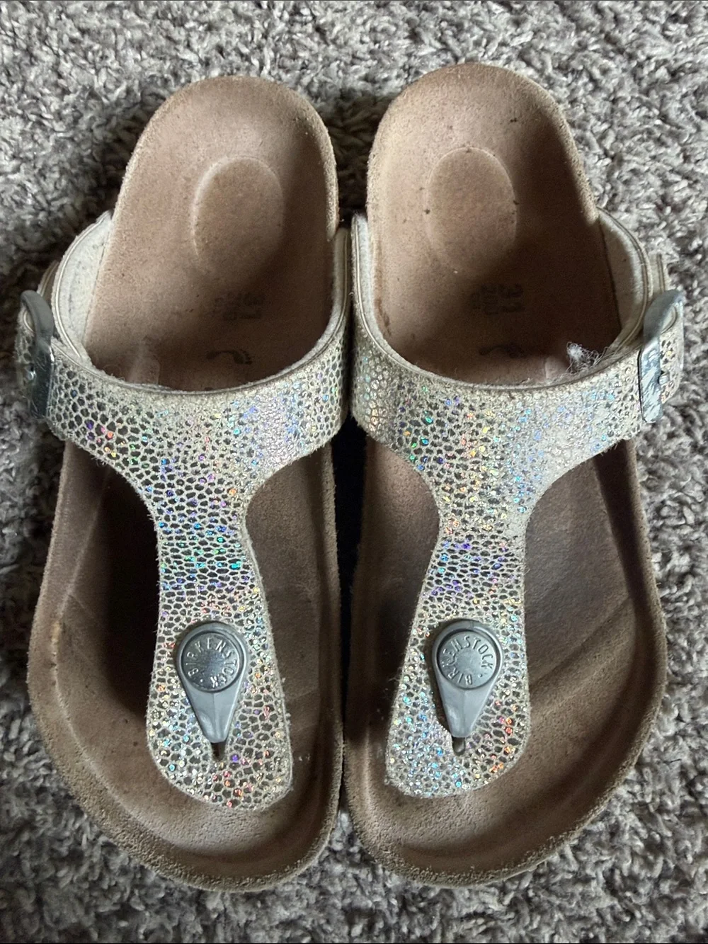 Sparkle kids Birkenstock Thong Sandals - Iridescent
